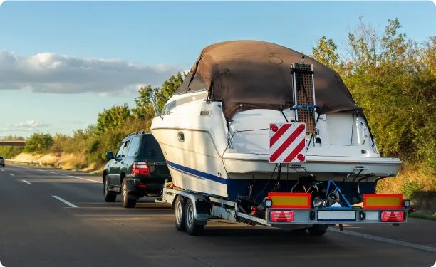 Car moving a boat