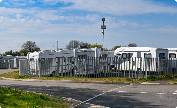 Camping vans/RV's being parked