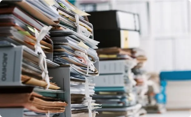 Documents being piled up