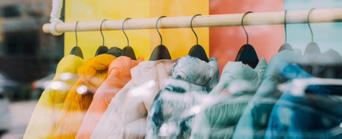 Jackets hanging on a rack