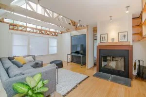 Living-room with fireplace