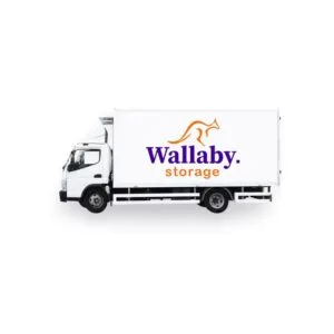 White truck with Wallaby Storage logo